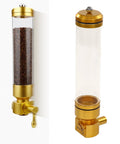 Wall Mounted Coffee Bean Dispenser With Clear Acrylic Jar For Busy Cafes And Brew Spots Detachable Sealed Hopper keeps beans fresh.