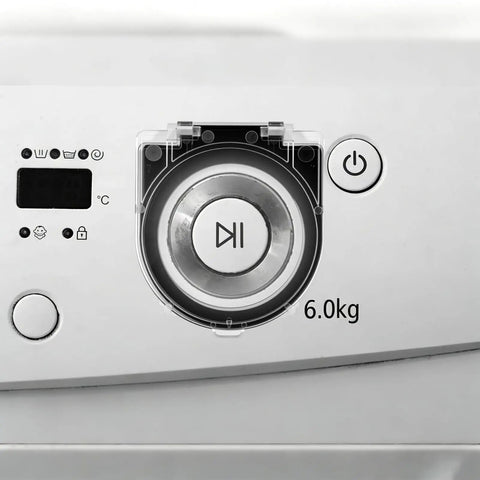 Close-up of Eight Piece Push Button Cover Set Keeps You From Accidentally Pressing Buttons On Elevators Washing Machines And Office Equipment With Dustproof Waterproof Plastic Protection on a washing machine