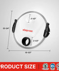Dust Collector For 5 Gallon Buckets With 2.5 Inch Hose, Elbow Fittings And Metal Filter Included, top view dimensions