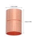 Premium Copper Coupling Fittings 0.59 Inch Straight Pipe Connectors with precise dimensions for HVAC and industrial use.