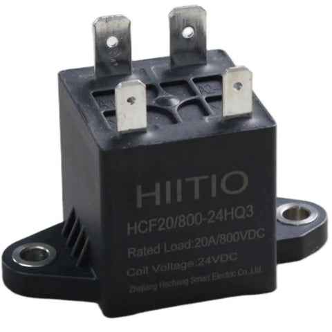 Heavy Duty 800V DC Relay Contactor 20A Rated Top Tier For Solar EV Chargers And ESS Battery Banks, compact size with terminals.