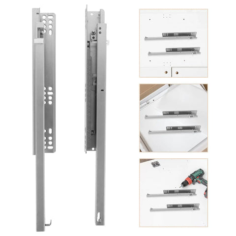Hydraulic Soft Close Drawer Slides For Cabinets And Drawers Built Tough Ultra Quiet Smooth Glide Heavy Duty Cold Rolled Steel