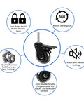 Three Inch Caster Wheels Set Of Four Heavy Duty Casters With Two Brakes And Two Swivel Casters No Noise Rubber Wheels features diagram.