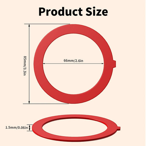 Red silicone gasket with dimensions for Canister Flush Valve Seal Kit For Toilet Tank, Silicone Replacement Gasket, 2 Pack, Fits K-GP1059291 And K-4436.