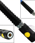 Heavy Duty Compressed Air Piping Connectors Fit For Workshop Featuring Anti Marring Steel Inner Construction Brass Ends For Smooth Up To 300 PSI Flexibility Rock Solid Build Great For Garage Repairs Getting Stuff Done Fast When Needed, black hose connector with brass fitting