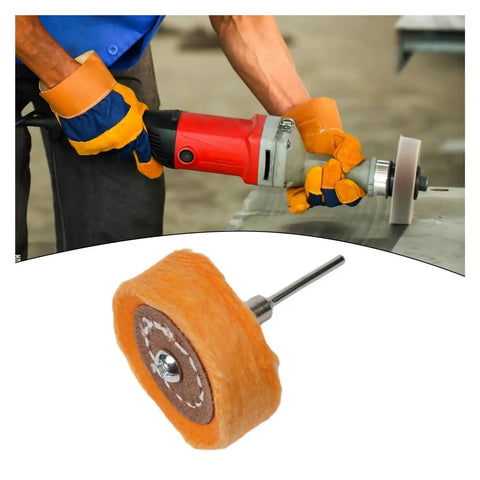Cool T Type Cloth Polishing Wheel For Mirror Shine On Jewelry And Metal Parts Power Tool Buffing Pad With 3mm Shank 50mm Size in use.