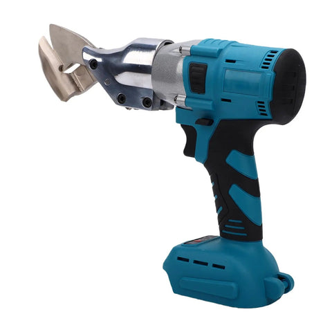 Gowenic Cordless Metal Shears With 400Nm Brushless Motor And 360 Degree Rotating Head, blue handle, cutting blade for sheet metal.