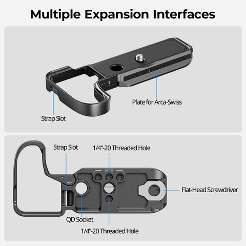 Z50 II Base Plate For Nikon Z50 II Aluminum Alloy Bottom Mount Plate With Arca Swiss Quick Release and expansion interfaces shown