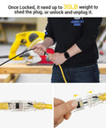 Heavy Duty 25 Foot 12 Gauge 3 Conductor Contractor Extension Cord With Locking Plug For Indoor Outdoor Use