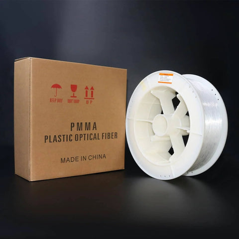 End Glow PMMA Fiber Optic Roll Cable 0.75 Millimeter Diameter 8858 Feet Long 2700 Meters with packaging