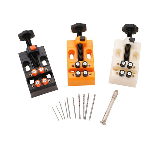 Hand Drilling Vise Set For Beads And Small Parts, Handy 4 Point Clamp With Hand Pin Vise For Jewelry Making, 106 mm set