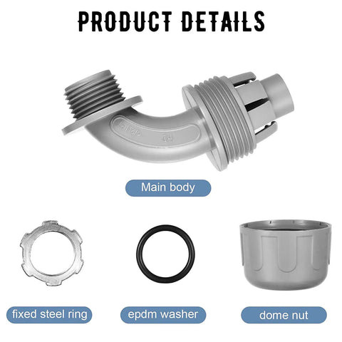 Liquid Tight Non Metallic Conduit Connector Fittings 90 Degree PVC Electrical Conduit Fittings main body and components
