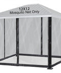 12x12 Gazebo Mosquito Netting Universal Replacement Four Panel Mesh Screen Walls With Double Zippers For Patio Garden Deck And Backyard Canopies Fits Most 12x12 Gazebos Net Only Black