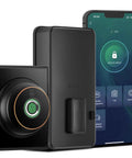 Smart Fingerprint Deadbolt With App Bluetooth For Front Door Keyless Entry Lock 0.3 Second Unlock Biometric 360 Degree ID showcasing app interface