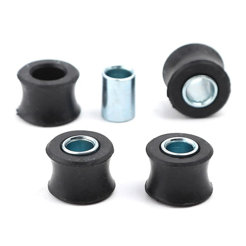 4Pcs 10mm Rear Shock Absorbing Suspension Bushing Set Rubber For Most Motorcycles Scooters ATVs UTVs Go Karts Black