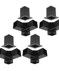 Heavy Duty Steel Corner Brackets To Level Up Your Elevated Wood Stand, Rustproof Black Powder Coated Support Kit With Rock Solid Extension Posts For Serious Outdoor Diy Builds 8 Pack, showing black powder-coated steel brackets.