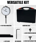 Pro Grade Sleeve Height And Counter Bore Gauge Kit with dial indicator, carrying case, base, hex wrench, pointed, flat contacts