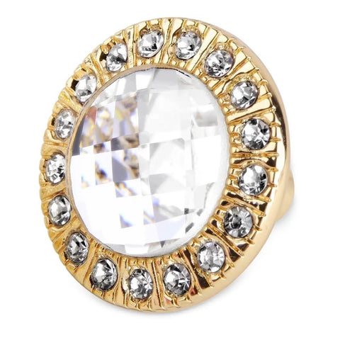 Glam Golden Rhinestone Cabinet Knobs Set For Kitchen Pulls And Dresser Drawers Tough Zinc Alloy Assembly, round knob with crystal.