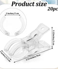 Clear 3.5 Inch Spring Clamps, Your Go-To Heavy Duty Transparent Clips for Balloon Arches, Backdrops, 20 Pack product size details