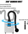 Welding Fume Extractor For Soldering And Welding With Triple Filtration showing 360° bamboo duct and removable slub tube.