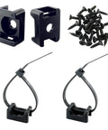 Six Inch Nylon Cable Ties With Saddle Mounts Base Kit And Screws For Baseboard Wall Or Desk Organization 100 Zip Ties 100 Mounts 100 Screws Tough As Nails Nylon 6 6 UL Certified