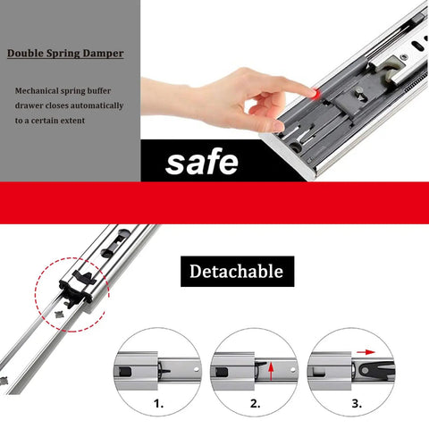 1 Pair Heavy Duty Soft Close Drawer Slides With Metal Ball Bearing Rails For Kitchen Cabinets 26 Inch Smooth Glide Runners