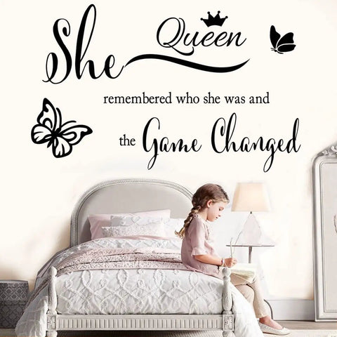 Motivational Eyelashes And Eyes Wall Decal With Crown And Butterflies For Women And Girls Inspirational Quote Wall Art