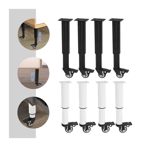 Four Pack Smooth Rolling Swivel Furniture Casters With Locking Brakes, black and white, ideal for moving heavy couches and desks.