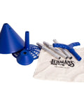 Portable Manual Clothes Washer Plunger Working As A Smooth Washing Agitator For Bucket Sink Or Tub with blue components and carrying bag.
