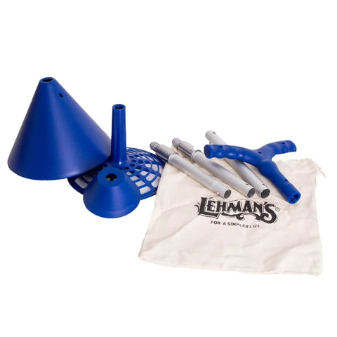 Portable Manual Clothes Washer Plunger Working As A Smooth Washing Agitator For Bucket Sink Or Tub with blue components and carrying bag.