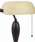 Antique Banker Desk Lamp In Oil Rubbed Bronze With Pull Chain Corded Lighting for Home Office