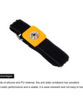 ESD Anti Static Wrist Strap Kit, 11.8 Inch, 3 Pack, black strap with yellow connector for electronics repair and tech troubleshooting