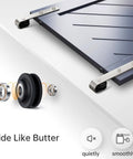 Brushed Nickel Sliding Barn Door Hardware Track Kit Heavy Duty Rollers 36-40 showing close-up of rollers and door track
