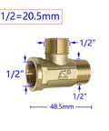 Brass Half Inch Garden Hose Tee Connector 3 Way Water Splitter Adapter T Shape Pipe Fitting Pro Grade For Hoses Faucets And Sprinklers Durable Yard Hydration Gear 10 Pack Yellow Silver Finish, 1/2 inch threads