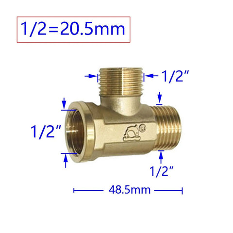 Brass Half Inch Garden Hose Tee Connector 3 Way Water Splitter Adapter T Shape Pipe Fitting Pro Grade For Hoses Faucets And Sprinklers Durable Yard Hydration Gear 10 Pack Yellow Silver Finish, 1/2 inch threads