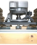 Close-up of Planing Sled For Wide Stock Up To 86 Inches Wide With Ultra Track Rails And Heavy Duty Router Aid for slab surfacing.
