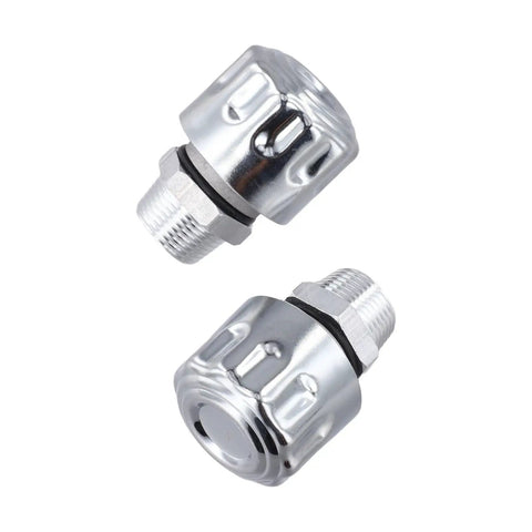 2-Pack NPT Threaded Breather Cap Reducer With 40 Micron Oil Filter For Gear Tanks, chrome steel finish, designed for gearbox airflow.