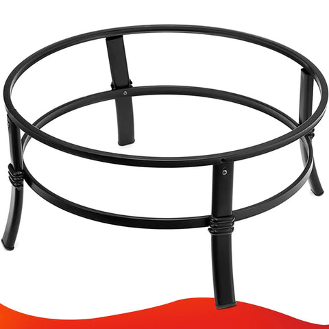 Empty frame of 26 Inch Outdoor Wood Burning Fire Pit Heavy Duty Steel Bonfire Bowl With Spark Screen Log Grate And Poker
