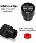 Valve Stem Covers With Car Logo, Metal Tire Valve Caps For Cars in black aluminum, showing exclusive car logo and rubber ring