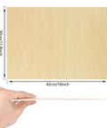 Front view of unfinished Basswood sheet, 16x12 in, 1/8 in thick, light wood grain