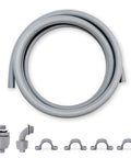 Three Quarter Inch Four Foot Liquid Tight Electrical Conduit Kit with PVC, fittings, and pipe straps displayed