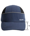 Front view of Safety Bump Cap Baseball Hat Style With Reflective Stripes Lightweight Worksite Ready Breathable Head Protection Cap