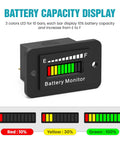 12V 24V 36V 48V 60V 72V Battery Monitor Meter Waterproof LED Battery Capacity Voltage Indicator For Acid And Lithium Batteries Gauge