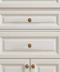 10 Pack Antique Brass Cabinet Knobs And Heavy Duty Bifold Closet Door Handles Top Shelf Drawer Hardware Built Tough As Nails For Wooden Dressers And Double Doors on white drawers.