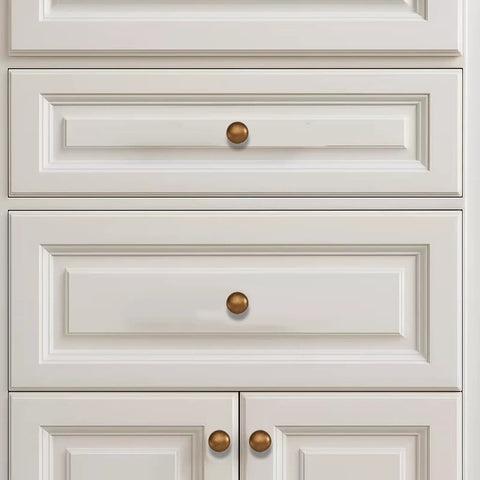 10 Pack Antique Brass Cabinet Knobs And Heavy Duty Bifold Closet Door Handles Top Shelf Drawer Hardware Built Tough As Nails For Wooden Dressers And Double Doors on white drawers.