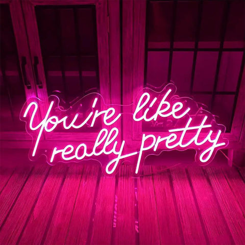 Youre Really Pretty Led Neon Sign Pink Neon Light For Bachelorette Party Engagement Party Birthday Lit Wall Decor And Home Decor 25.6 By 11.81 Inches Led Tube Sign