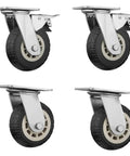 Built Tough Quiet Rolling Heavy Duty Casters With Brake Lock And Smooth As Butter Steering for furniture moving, set of 4 nylon wheels.