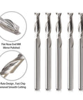 Premium Heavy Duty CNC Router Bits Featuring 1/8 Inch Shank Solid Carbide End Mills with Flat Nose Design for Precision Cutting