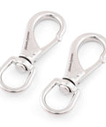 Beefy Large Stainless Steel Swivel Snap Hooks 4.6 Inch Heavy Duty Boat Clips Two Pack For Ropes And Cables Marine Anchors