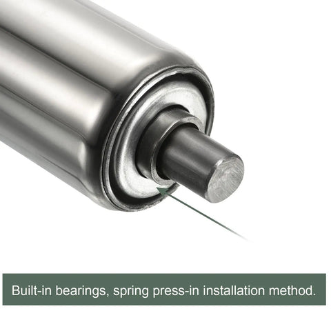 Stainless Steel Conveyor Roller Replacement For Industrial Use, 1.5 Inch Diameter By 24 Inch Length, Smooth Movement, Heavy-Duty Roller For Warehouses And Factories, Durable, Easy Roll, Silver Finish, built-in bearing end